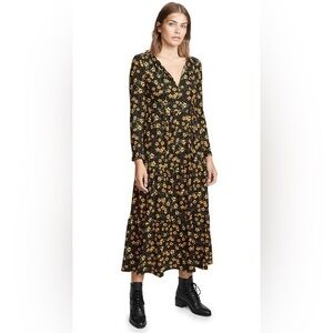 FREE PEOPLE TIERS OF JOY FLORAL BOHO MIDI DRESS SIZE S